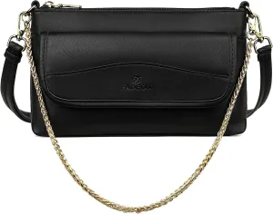 FADEON Wristlet Clutch Purses for Women,Vegan Leather Crossbody Bags Designer Women Wallet Purse with Chain Strap