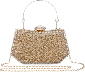 FALETO Rhinestone Clutch for Women Evening Bag Sparkly Glitter Purse for Bridal Wedding Party Crystal Handbag