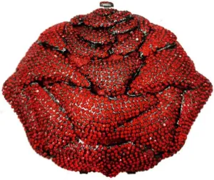 Fancy Rose Women Crystal Clutch Bags Wedding Rhinestone Classical Evening Bag Prom Cocktail Party Handbag and Purse