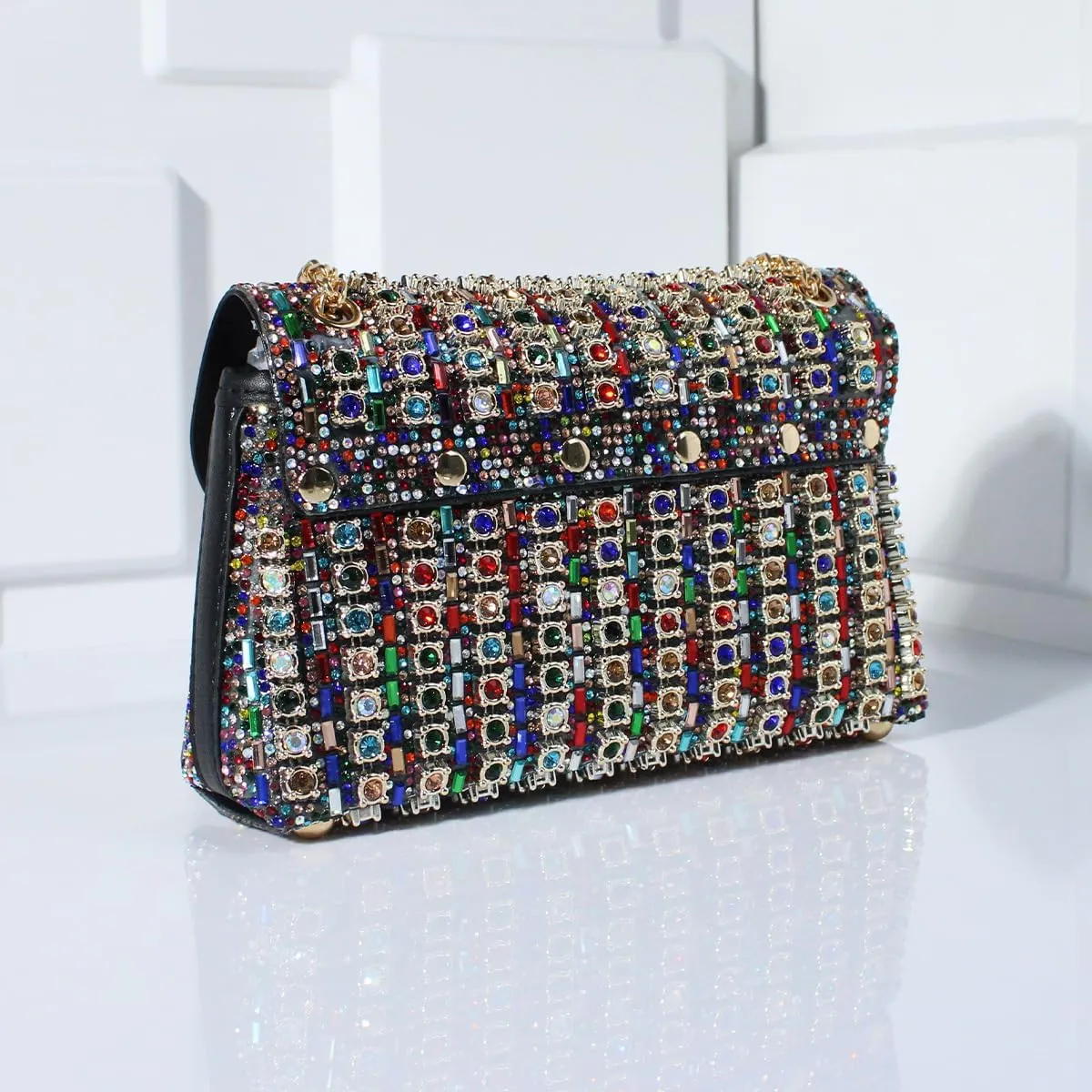 Fashion Dinner Bag Diamond-Encrusted Hand Bag Delicate Senior Sense Square Women's Hand Bag Shoulder Bag Crossbody Bag