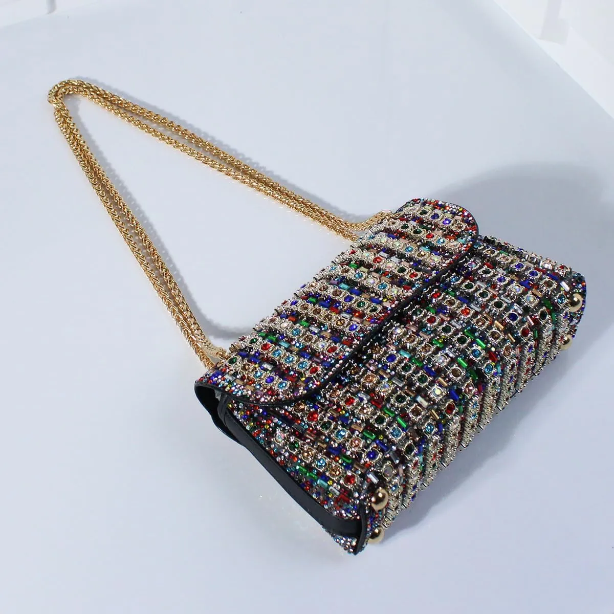 Fashion Dinner Bag Diamond-Encrusted Hand Bag Delicate Senior Sense Square Women's Hand Bag Shoulder Bag Crossbody Bag