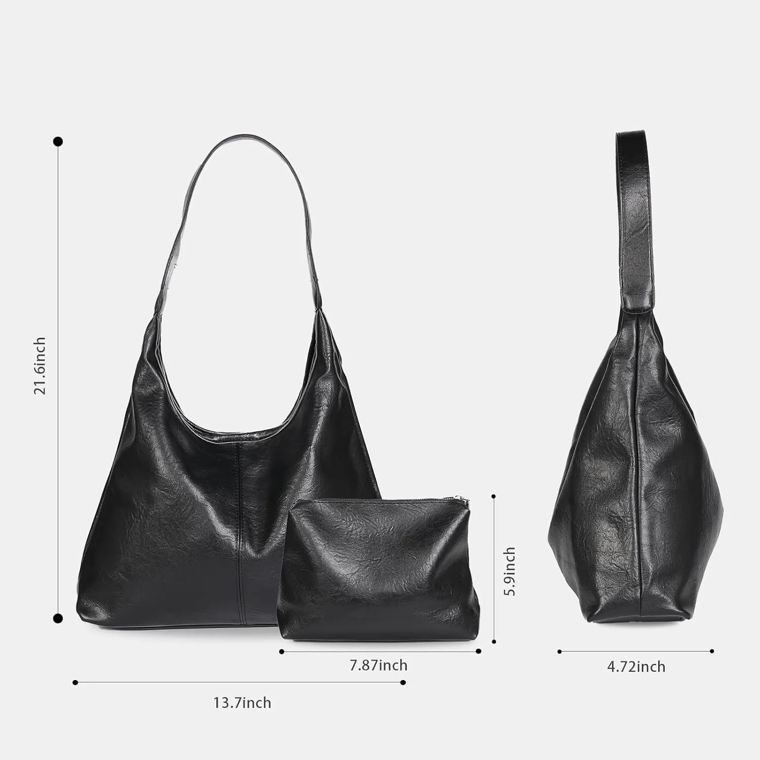 Fashion Women's Tote Bag with Smaller Inner Bag - Pockets, Fixed Length Strap for Hand or Shoulder Carry