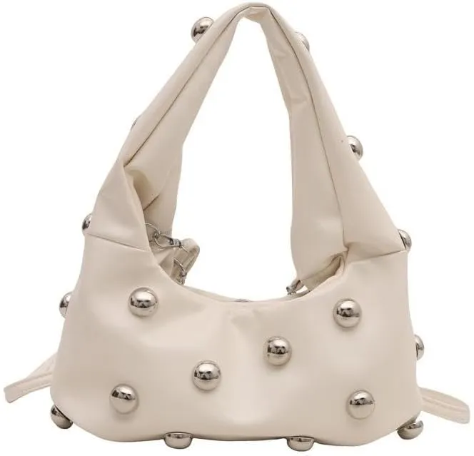 Faux Leather Bag Women Y2K Vintage Gothic Purse Rivet Handbag Punk Grunge Crossbody Shoulder Bag