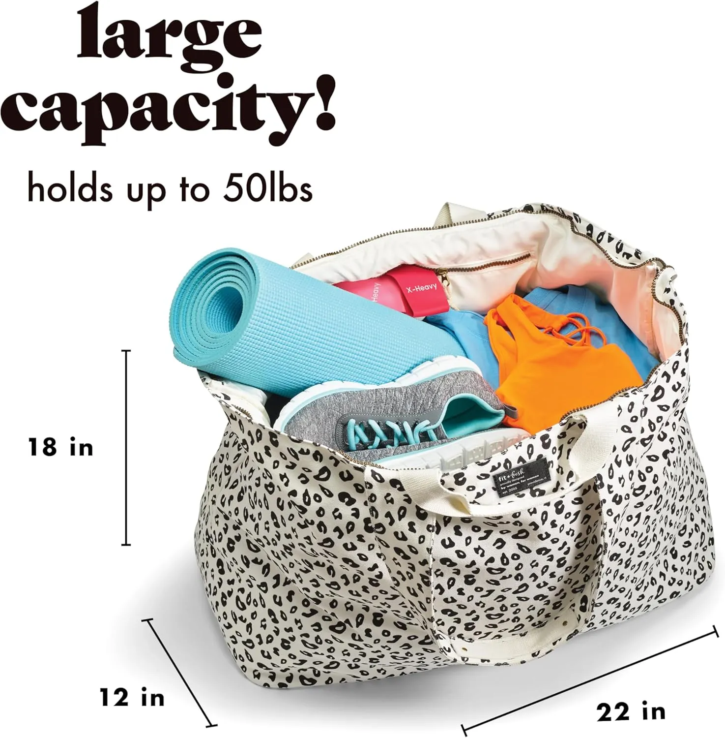 Fit & Fresh Large Beach Bag for Women - Extra Large Travel Tote With Pockets