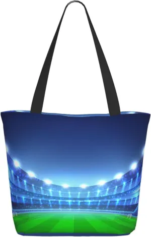 Flaming Soccer Ball Tote Bag for Women, Travel Tote Handbags for Gym