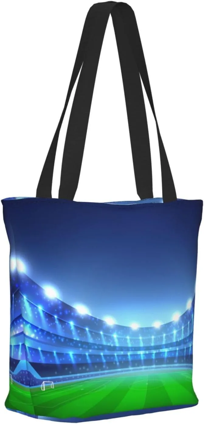 Flaming Soccer Ball Tote Bag for Women, Travel Tote Handbags for Gym