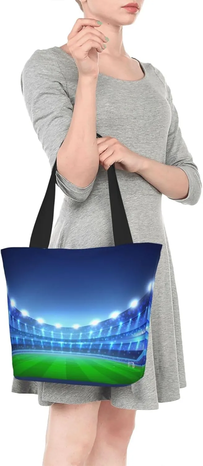 Flaming Soccer Ball Tote Bag for Women, Travel Tote Handbags for Gym