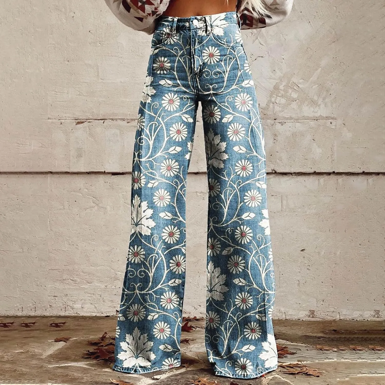 Flare Jeans for Woman Sweatpants That Look Like Jeans Vintage Pant High Waisted Jean Y2K Street Fashion Wide Leg Denim Pant