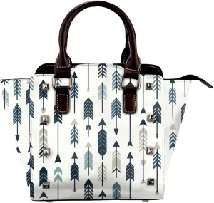 Fletching-Arrows Pu Leather Crossbody Studded Bag, Fashionable Shoulder Handbag With Detachable Shoulder Strap