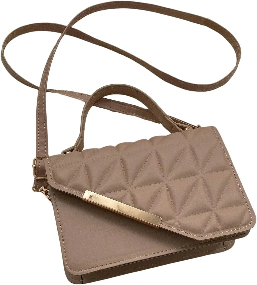 Floerns Women's Casual Mini Square Bag Pu Leather Quilted Shoulder Handbag