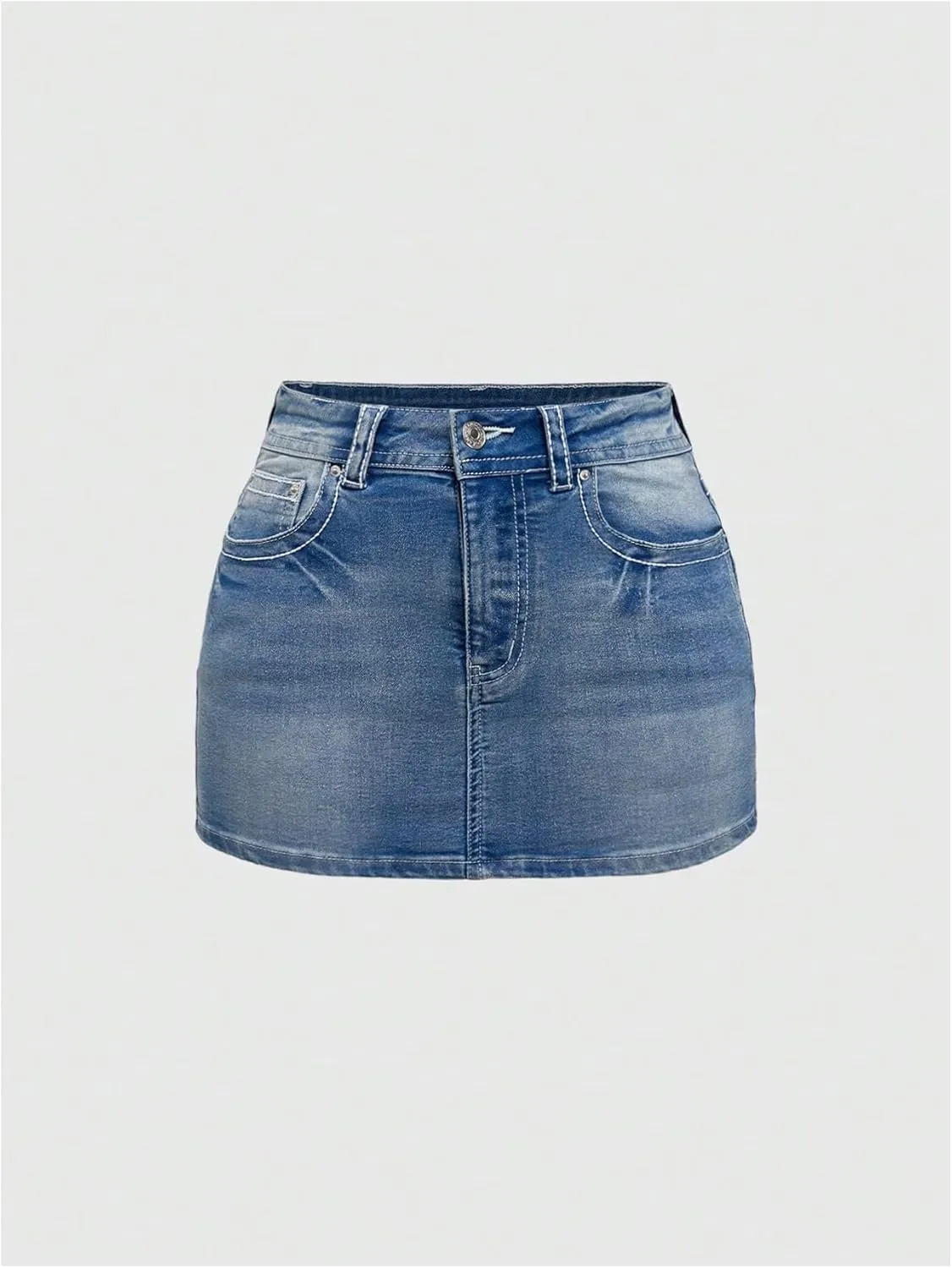Floerns Women's Y2k Butterfly Denim Skirts Low Waist Stretch Bodycon Mini Skirt