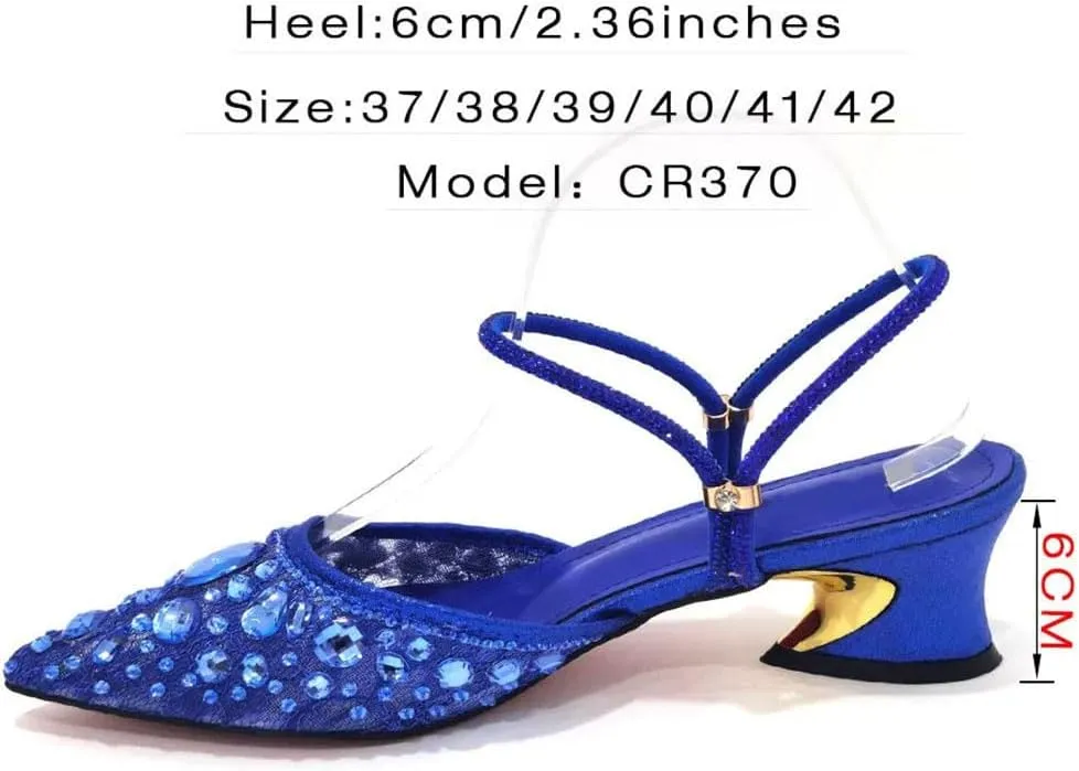 Floral Rhinestone Evening Banquet Clutch Bag Pointed Toe Comfortable Heels Set