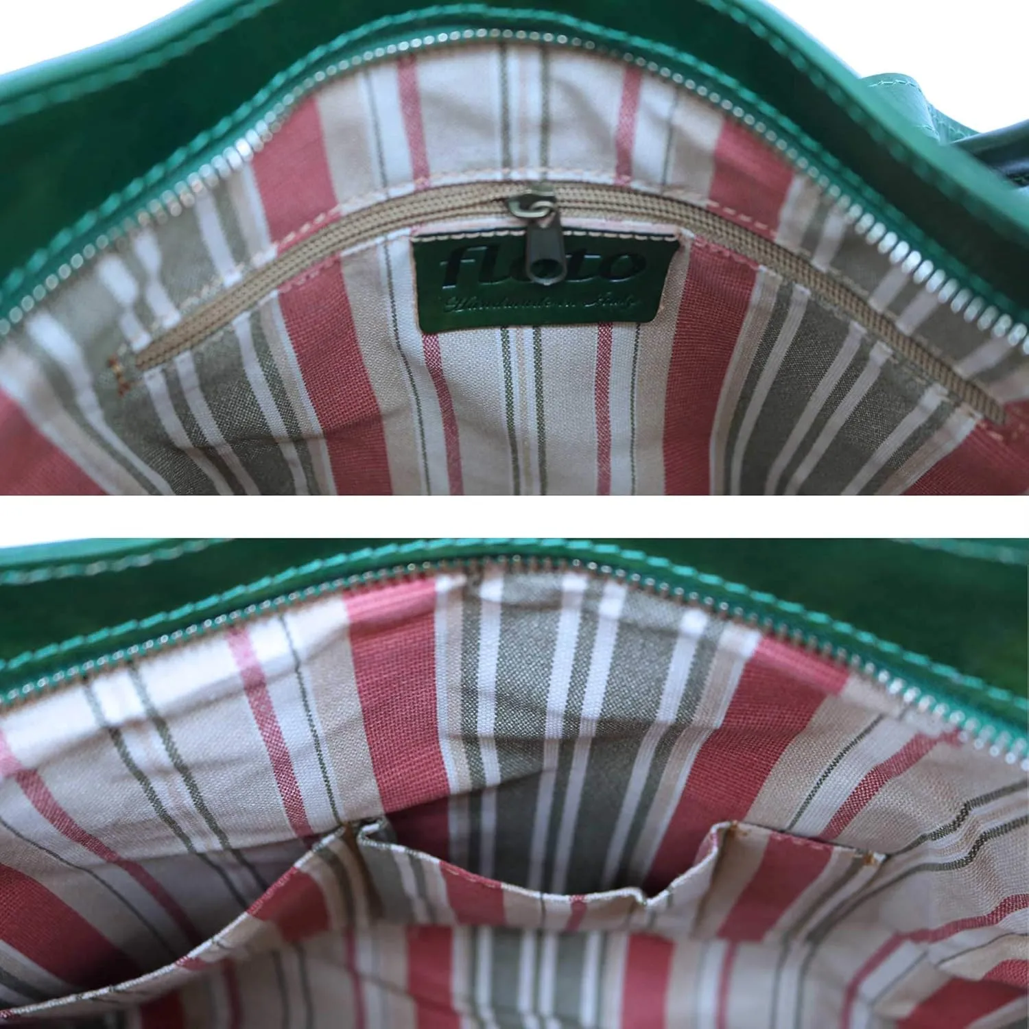 Floto Luggage Zip Pocket Tavoli Tote, Green, Medium