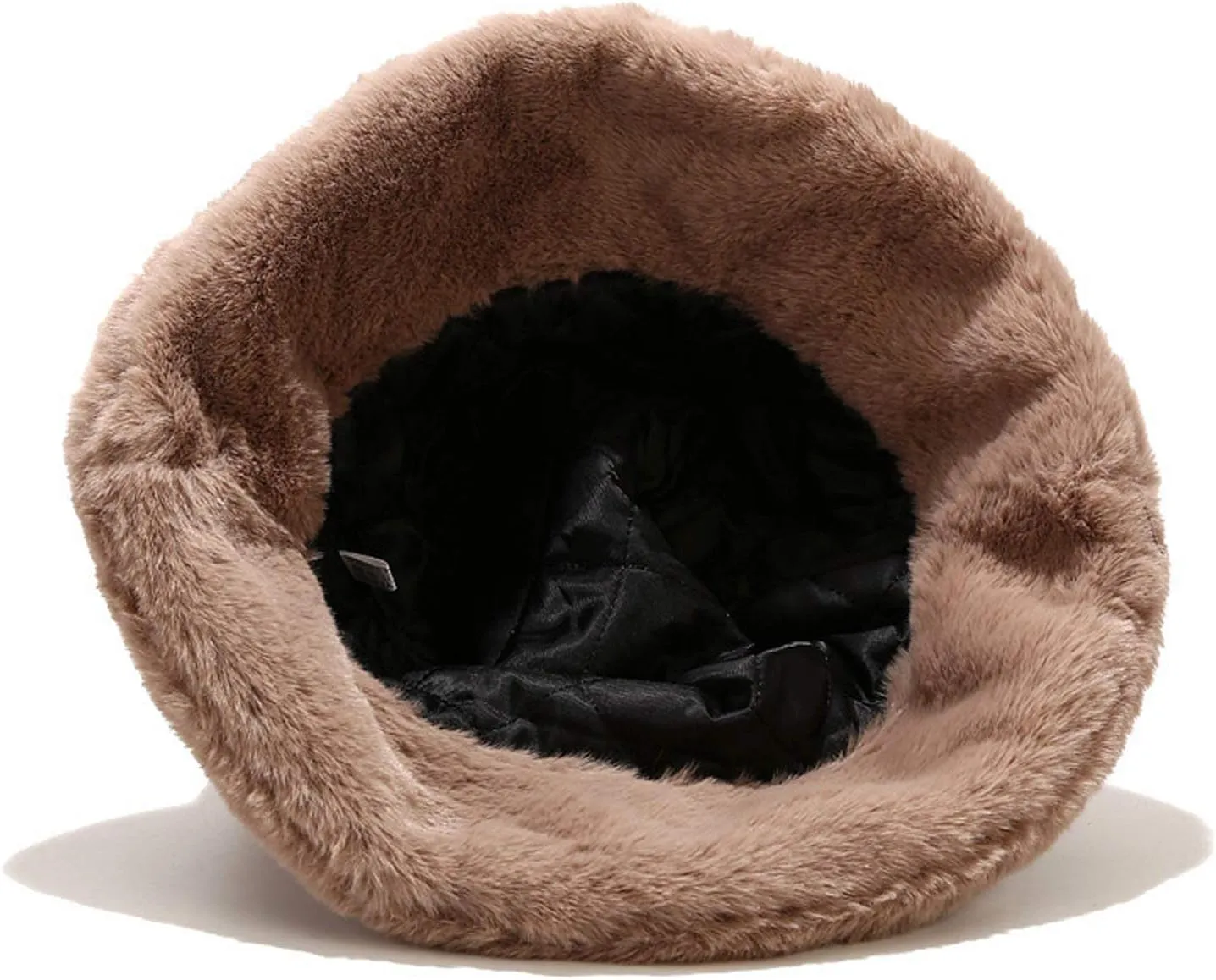 Fluffy Faux Fur Bucket Hat Winter Warm Hat for Women Men