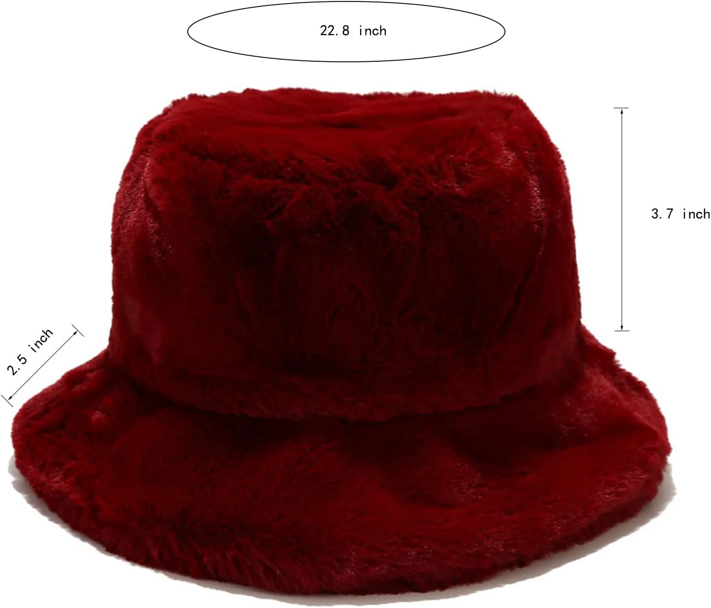 Fluffy Faux Fur Bucket Hat Winter Warm Hat for Women Men