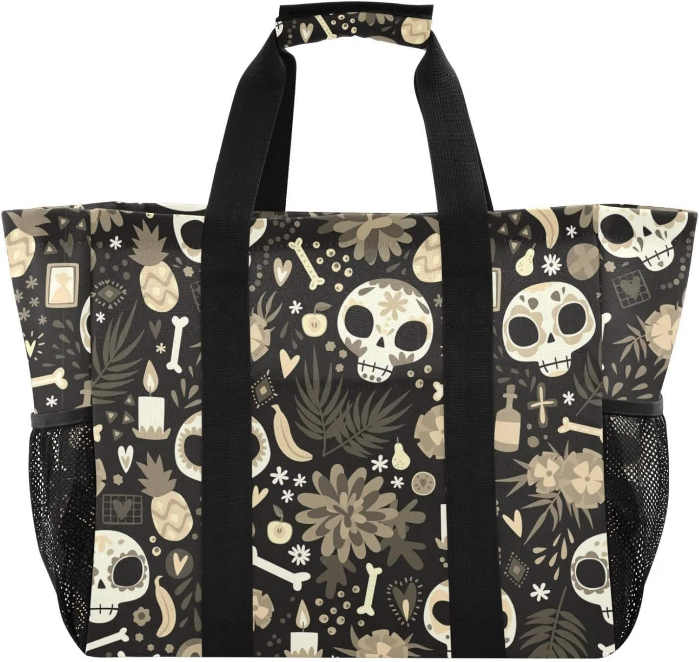 Foldable Grocery Reusable Tote Grocery Bag, Travel Canvas Shoulder Bags, Large Casual Laundry Pool Beach Bag