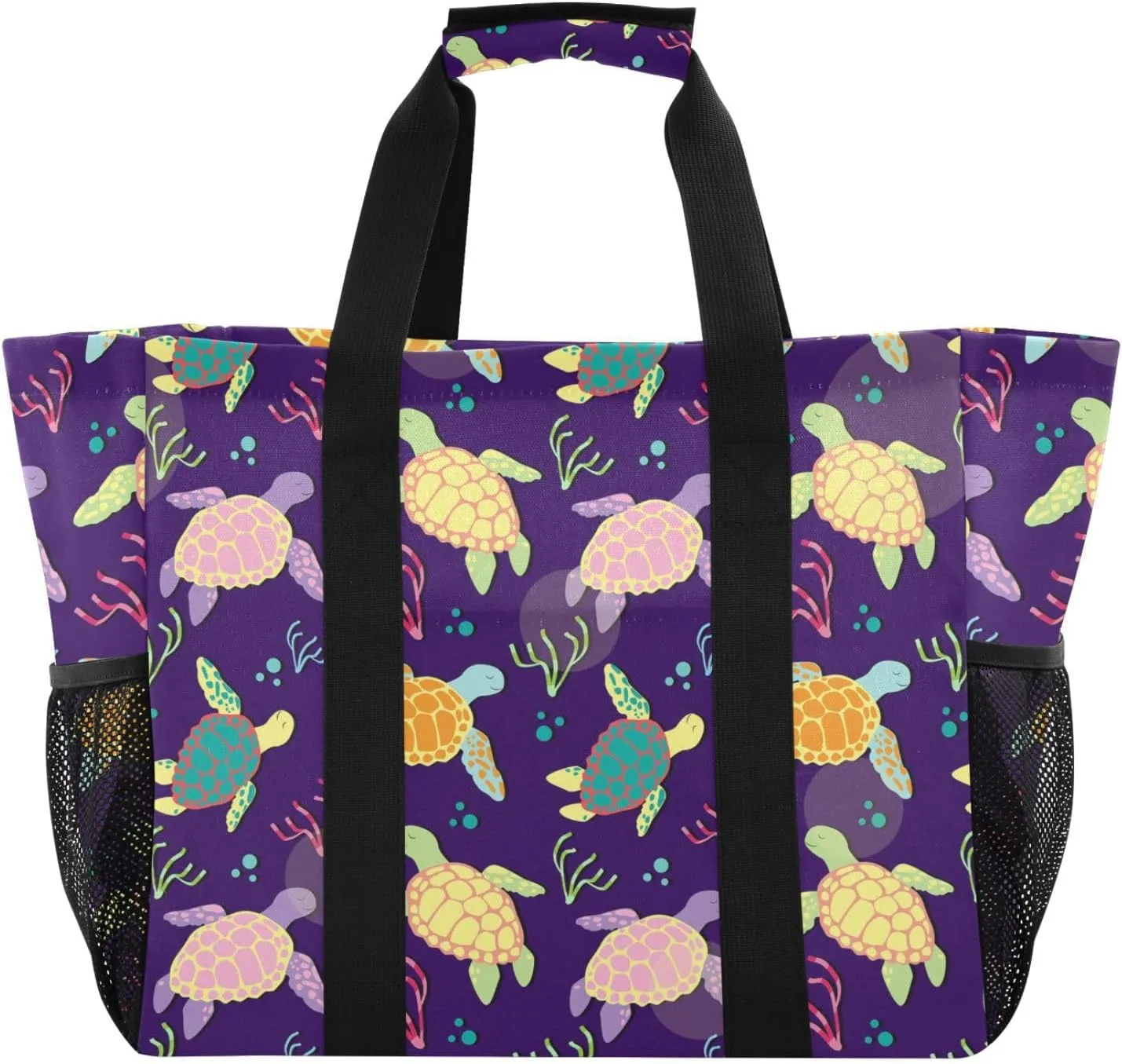 Foldable Grocery Reusable Tote Grocery Bag, Travel Canvas Shoulder Bags, Large Casual Laundry Pool Beach Bag