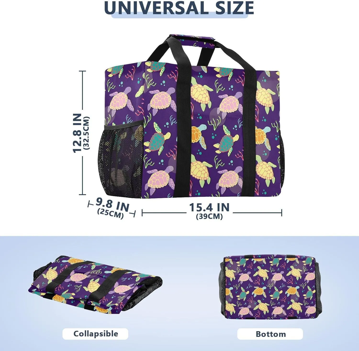 Foldable Grocery Reusable Tote Grocery Bag, Travel Canvas Shoulder Bags, Large Casual Laundry Pool Beach Bag