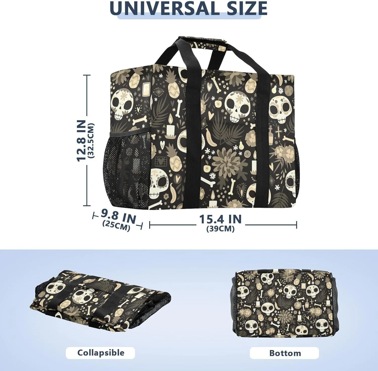 Foldable Grocery Reusable Tote Grocery Bag, Travel Canvas Shoulder Bags, Large Casual Laundry Pool Beach Bag