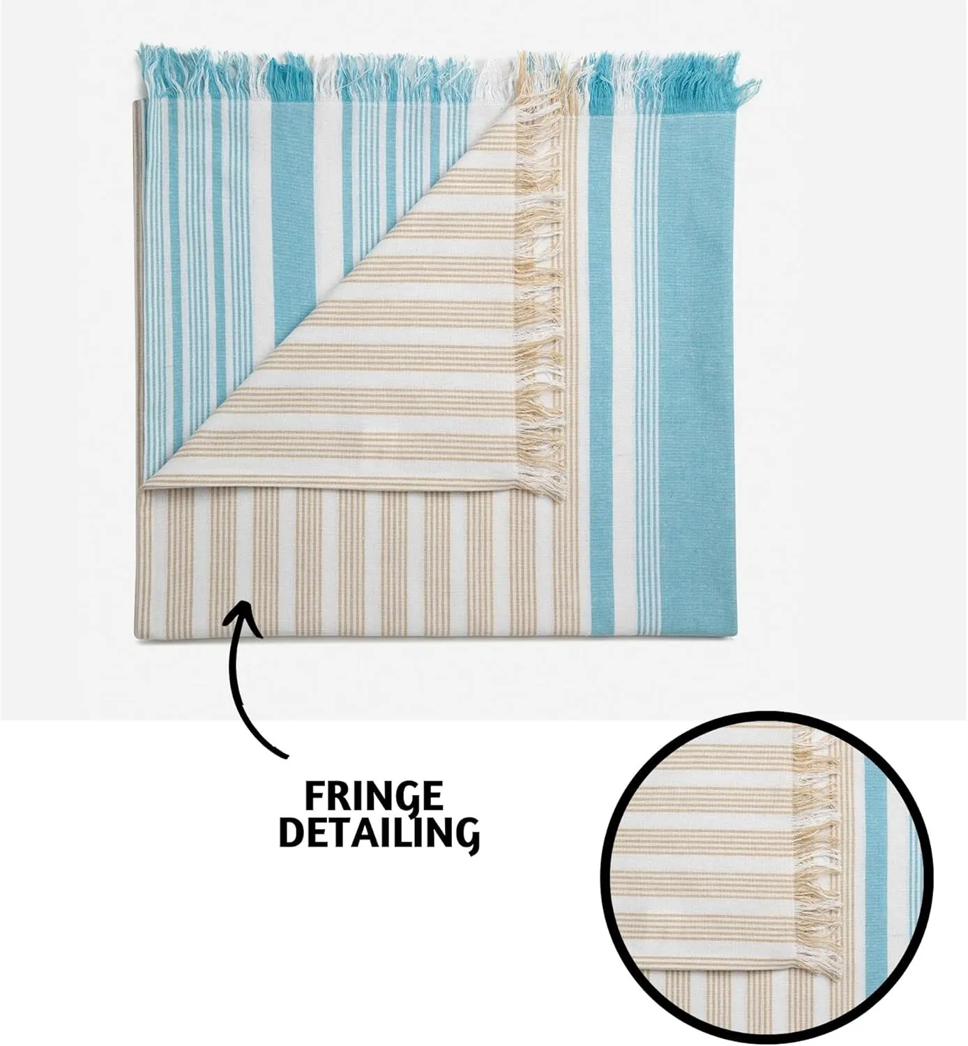 Folkulture Oversized Striped Beach Towels, 40x72, Quick Dry, Large, Cute with Tote Bag
