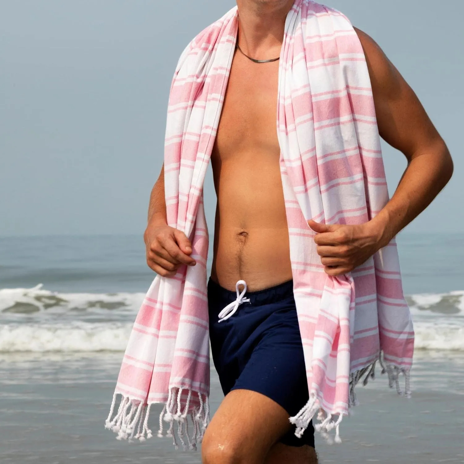 Folkulture Turkish Beach Towel with Tote Bag | Oversized (40 x 70) Quick Dry Bath Towels for Adults, Swimming Pool, Travel | Large Lightweight Beach Blanket Waterproof, Sandproof Beach Accessories