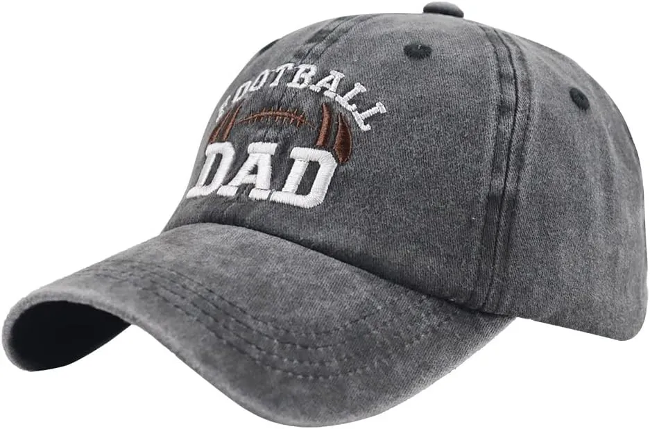 Football Dad Hat for Men, Funny Father's Day Football Team Gifts, Vintage Washed Distressed Baseball Cap