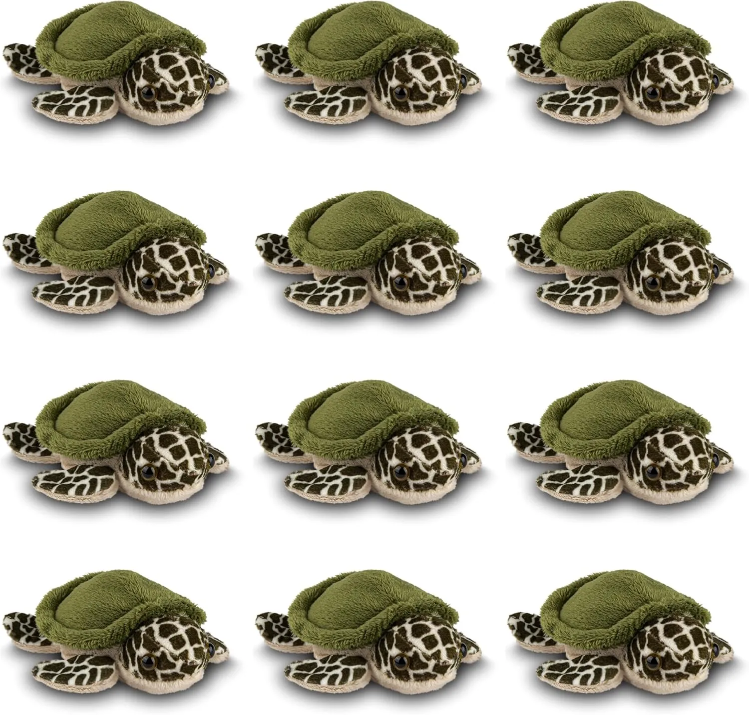 Forest & Twelfth Mini Sea Turtle Stuffed Animal Plush Toys | 12 Pack Small Animals | Stocking Stuffer for Girls & Boys, Animals Figures for Party Favors, Goody Bags, Classroom Treasure Box Prizes