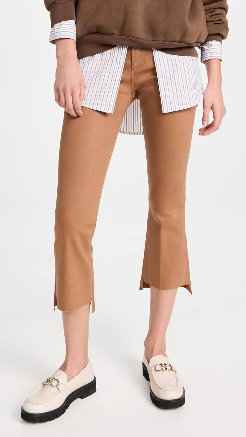 FRAME Women's Le Crop Mini Boot Coated Raw Stagger Jeans