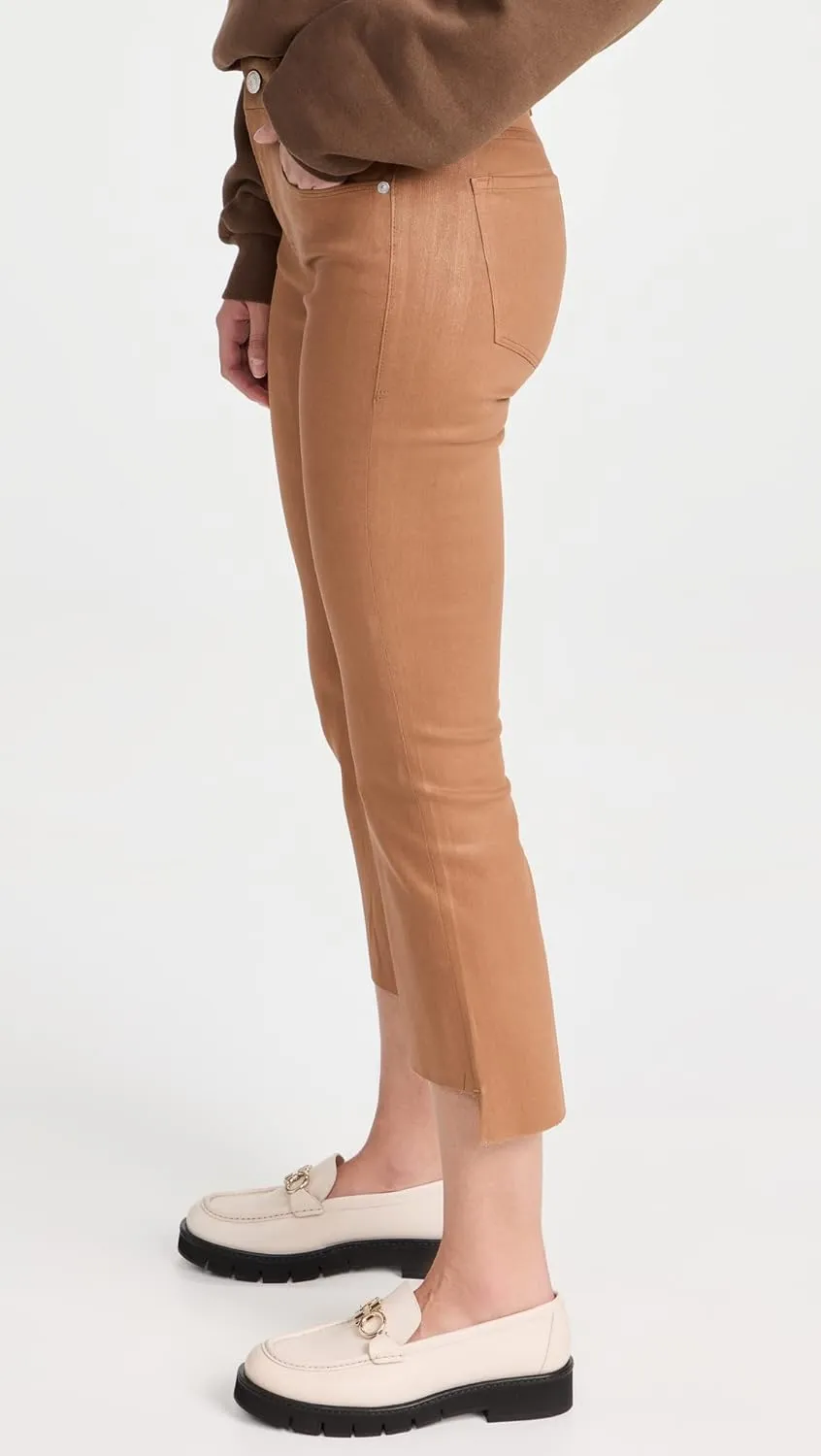 FRAME Women's Le Crop Mini Boot Coated Raw Stagger Jeans