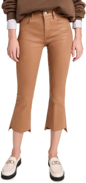 FRAME Women's Le Crop Mini Boot Coated Raw Stagger Jeans