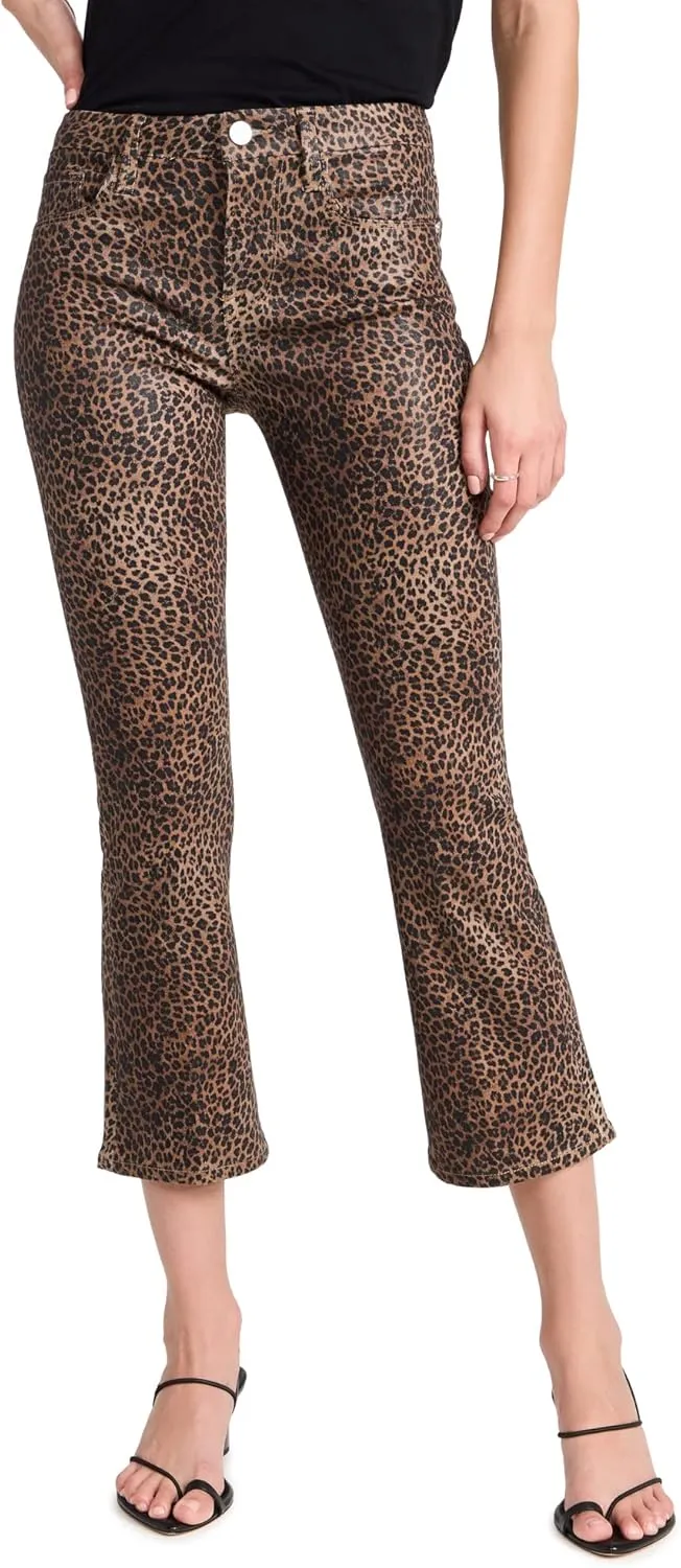 FRAME Womens Le Crop Mini Mid-Rise Coated Bootcut Jeans