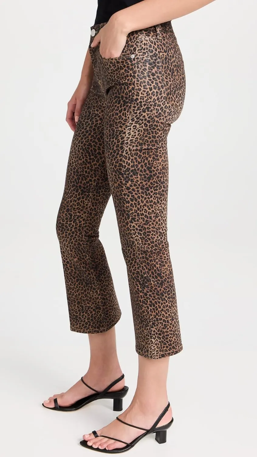 FRAME Womens Le Crop Mini Mid-Rise Coated Bootcut Jeans