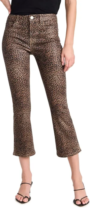 FRAME Womens Le Crop Mini Mid-Rise Coated Bootcut Jeans