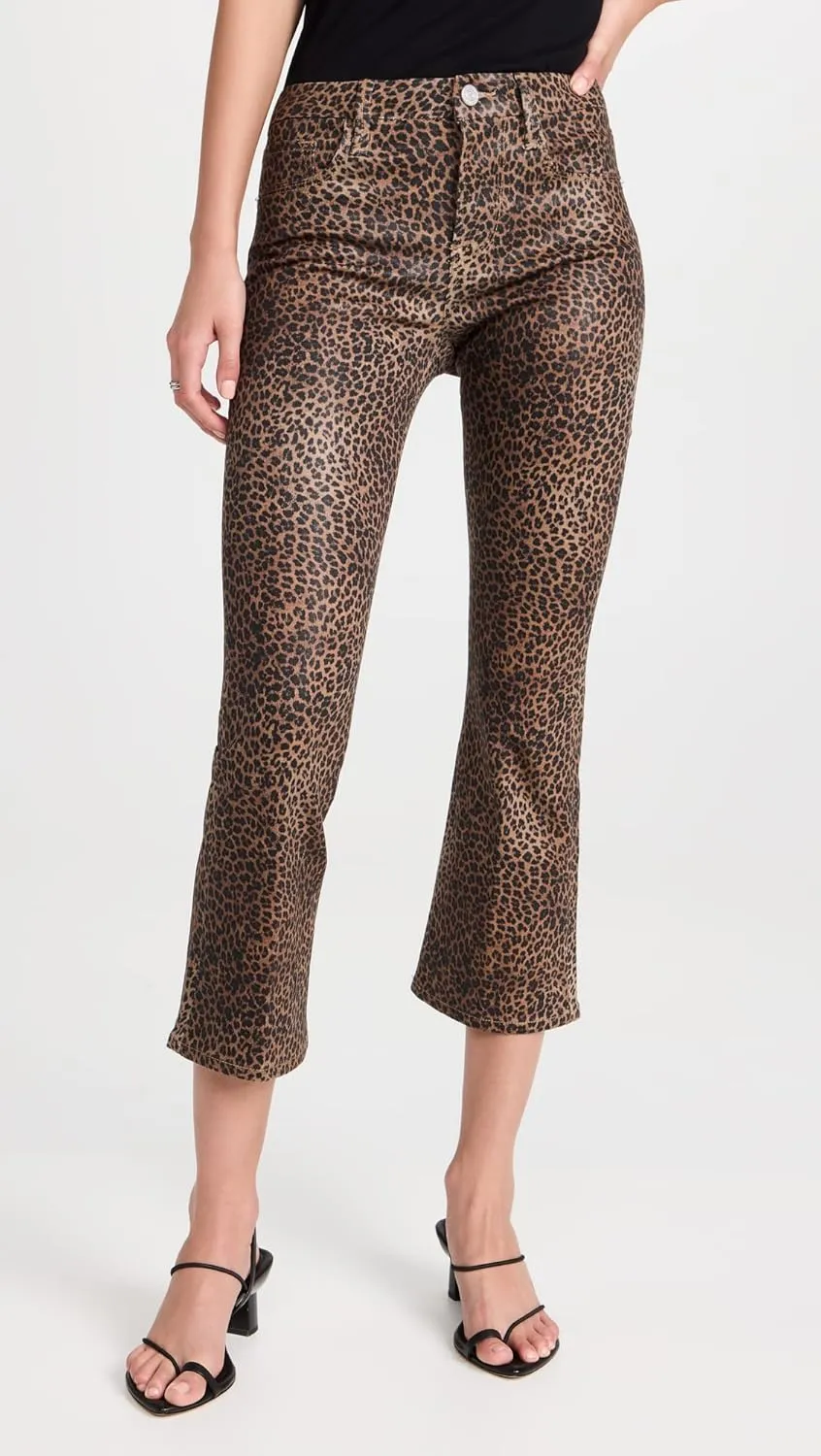 FRAME Womens Le Crop Mini Mid-Rise Coated Bootcut Jeans