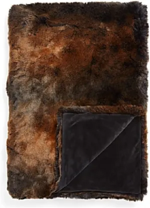 Frosted Faux Fur Throw, 50x70, Brown