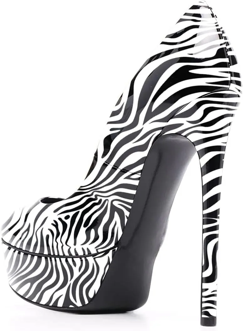 FSJ Women Classic Chunky High Heels Pumps Platform Closed Toe Sexy Slip On Ladies Shoes Size 4-15 US