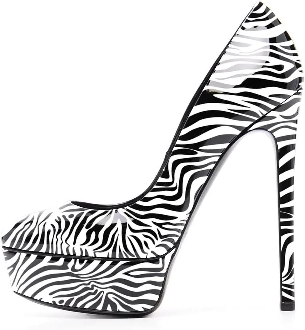 FSJ Women Classic Chunky High Heels Pumps Platform Closed Toe Sexy Slip On Ladies Shoes Size 4-15 US