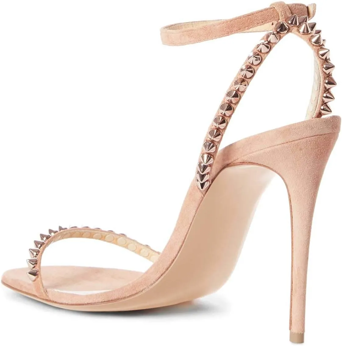 FSJ Women Rivets Studded Ankle Strap Sandals Fashion Open Toe High Heels Stilettos Summer Shoes Size 4-15 US