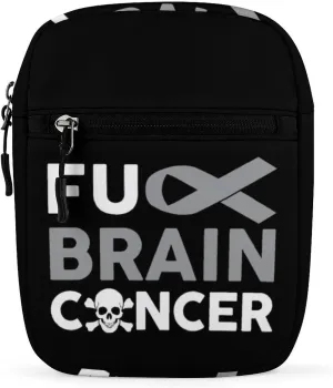 Fuck Brain Cancer Casual Crossbody Bags for Women Men Mini Sling Purse Shoulder Messenger Bag