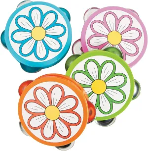 Fun Express - Daisy Shaped Tambourine - Toys - Noisemakers - Noisemaker Drums - 12 Pieces