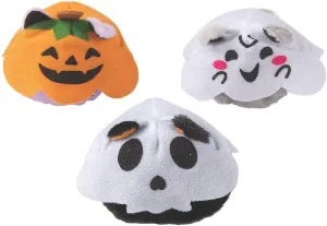 Fun Express Halloween Stuffed Cats in Ghost Costumes – Adorable Plush Toy Cats for Halloween Parties Trick-or-Treat Goodie Bags & Decorations – Soft Spooky Cute & Fun Kids & Party Favors – 12 Pieces