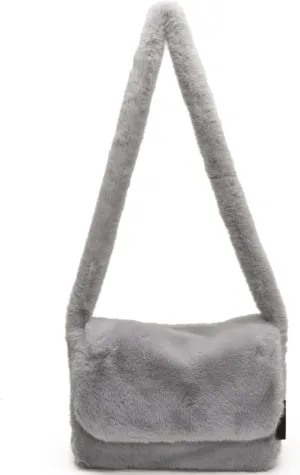 Furry Faux Fur Shoulder Crossbody Bag for Women Cute Handbag Fluffy Plush Y2K Messenger Purse