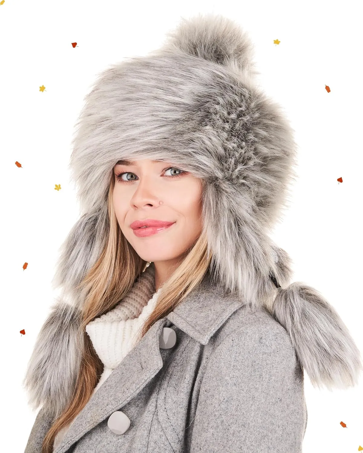 Futrzane Classic Ear Flaps Hat - Fur Trapper Hat for Women - Winter Ushanka Hat
