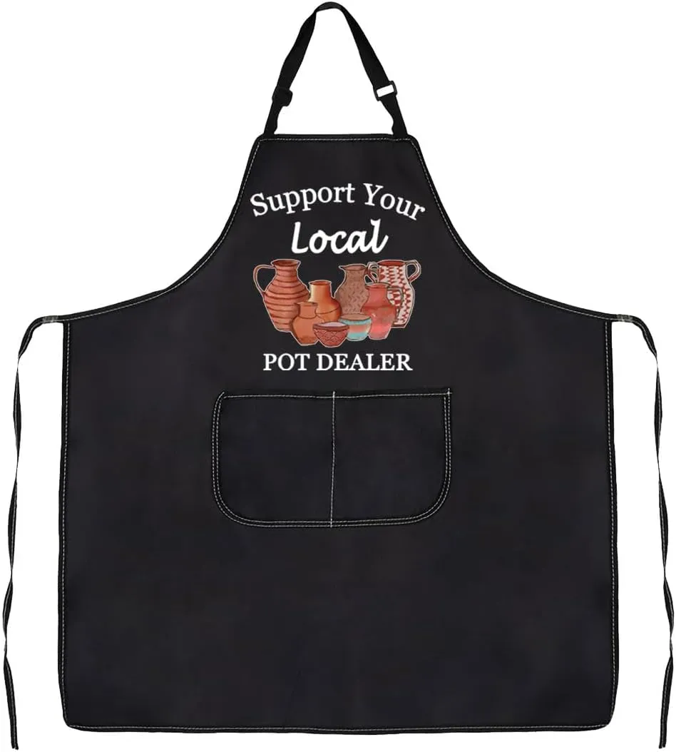G2TUP Pottery Artist Gift Support Your Local Pot Dealer Apron With Pockets Ceramics Artist Pottery Stu-dent Graduation Gift