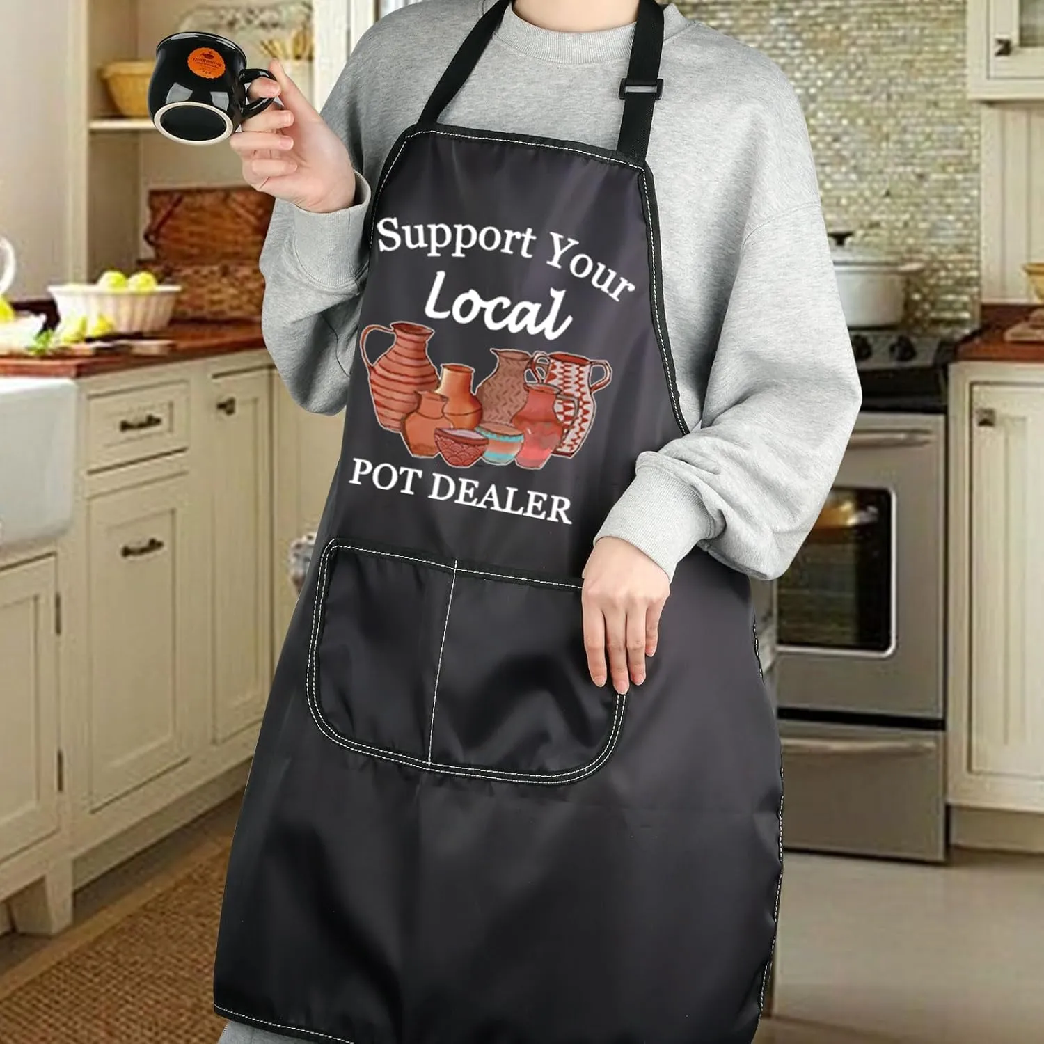 G2TUP Pottery Artist Gift Support Your Local Pot Dealer Apron With Pockets Ceramics Artist Pottery Stu-dent Graduation Gift