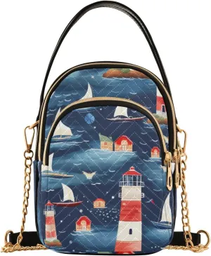 GAIGEO Colorful Tropical Leaves Crossbody Handbag with Chain Strap, Women's Crossbody Bag, Small Crossbody Purses for Women