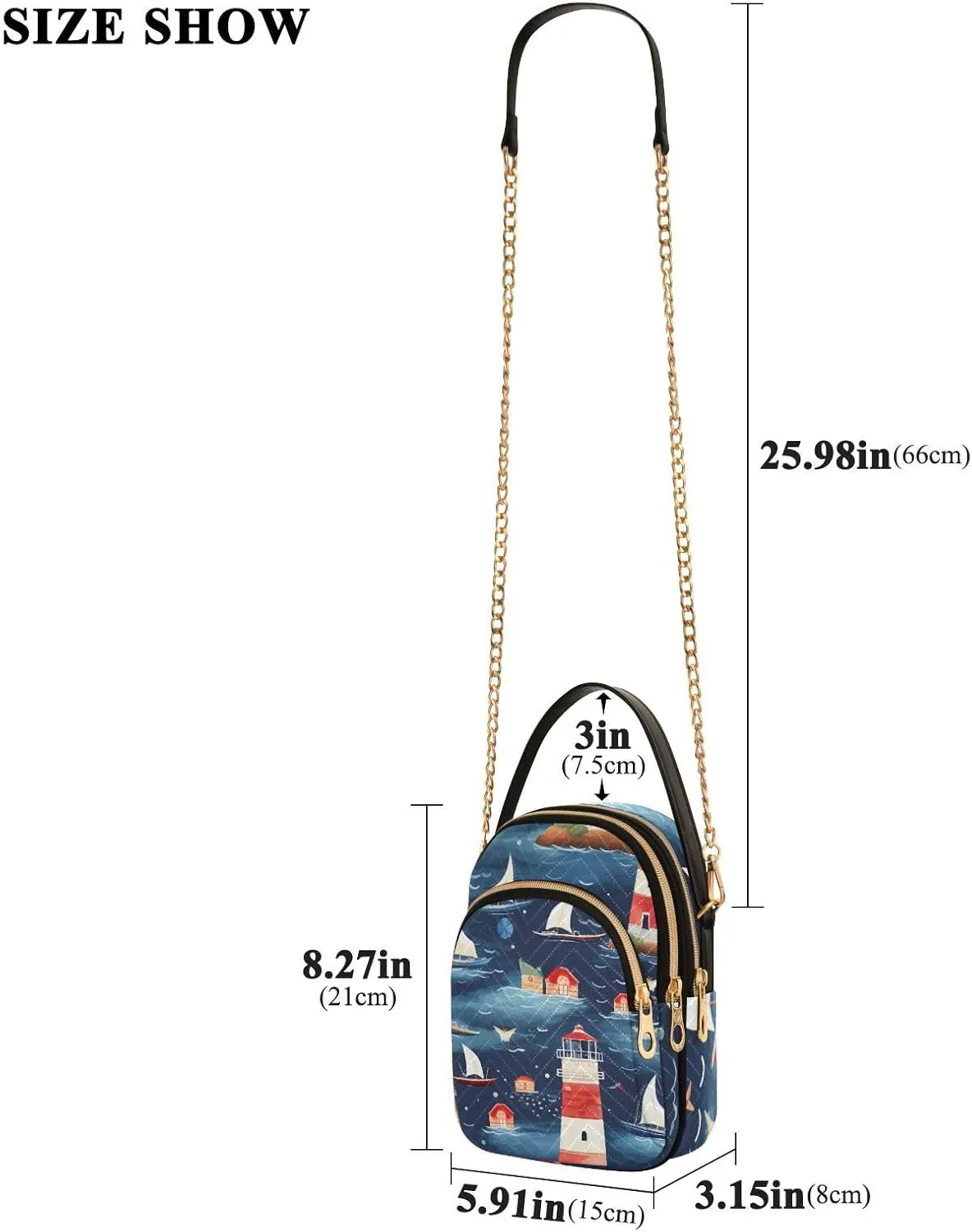GAIGEO Colorful Tropical Leaves Crossbody Handbag with Chain Strap, Women's Crossbody Bag, Small Crossbody Purses for Women