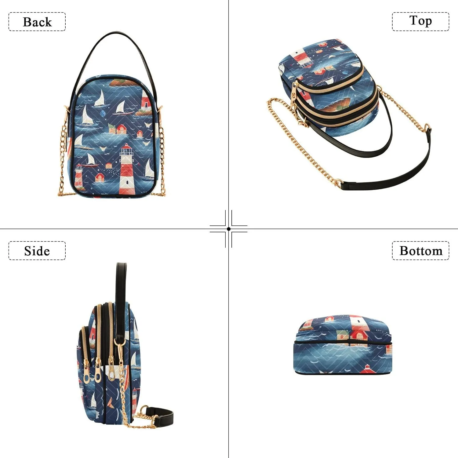 GAIGEO Colorful Tropical Leaves Crossbody Handbag with Chain Strap, Women's Crossbody Bag, Small Crossbody Purses for Women