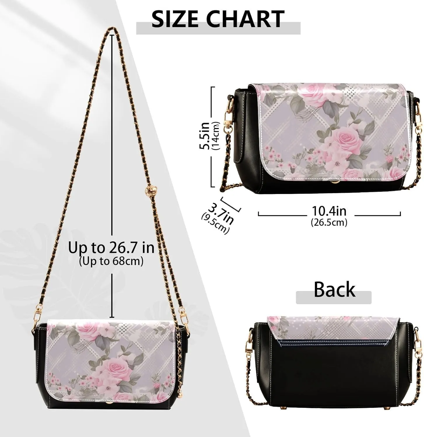 GAIGEO Roses and Dragonflies Leather Women Crossbody Bag, Leather Purses for Women Crossbody Bag, Women's Shoulder Bag