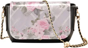 GAIGEO Roses and Dragonflies Leather Women Crossbody Bag, Leather Purses for Women Crossbody Bag, Women's Shoulder Bag